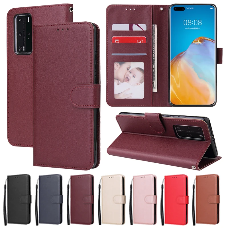 

Wallet Solid Magnetic Flip Case For Huawei P40 P30 P20 Lite Pro P Smart 2021 2019 Y5 Y6 Y7 Y9 2019 Y5 Y6 Y7 2018 Honor 20 Lite
