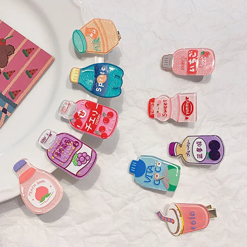Cute Kawaii Princess Girls Bobbles Hairpin Korean Fashion Bottle Hair Pin Plastic Side Clips for Baby Headdress Accessories