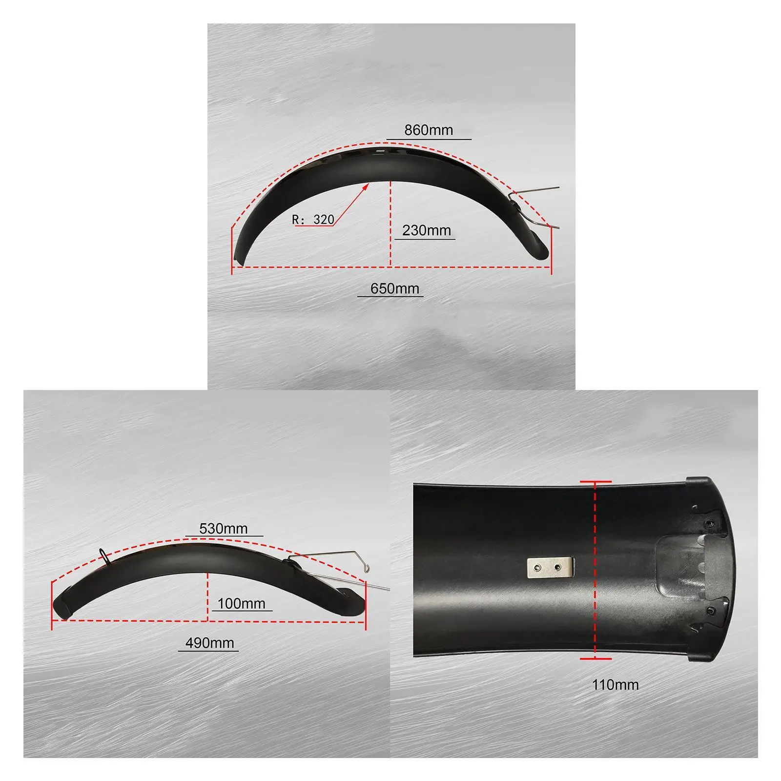 Bike Fenders Fat Tire Mud Guards 26/20" x4.0 Fender Set Mudguards For BMX Folding Snow E-Bike Bicycle MTB Cycling Accessories 1 Pair bicycle fender