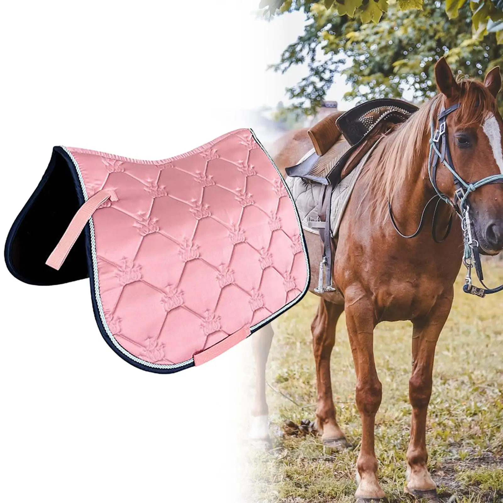 Saddle Pad for Horse Thickening Protection Non Slip Riding Sponge Lining Portable Seat Cushion Breathable Dressage Pad Shock