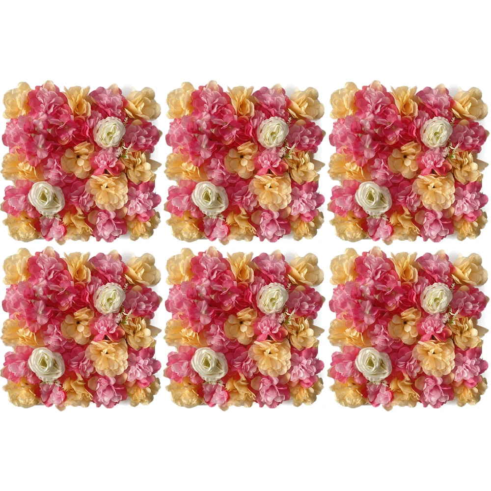 Conjunto de paneles de flores artificiales para pared, telón de fondo