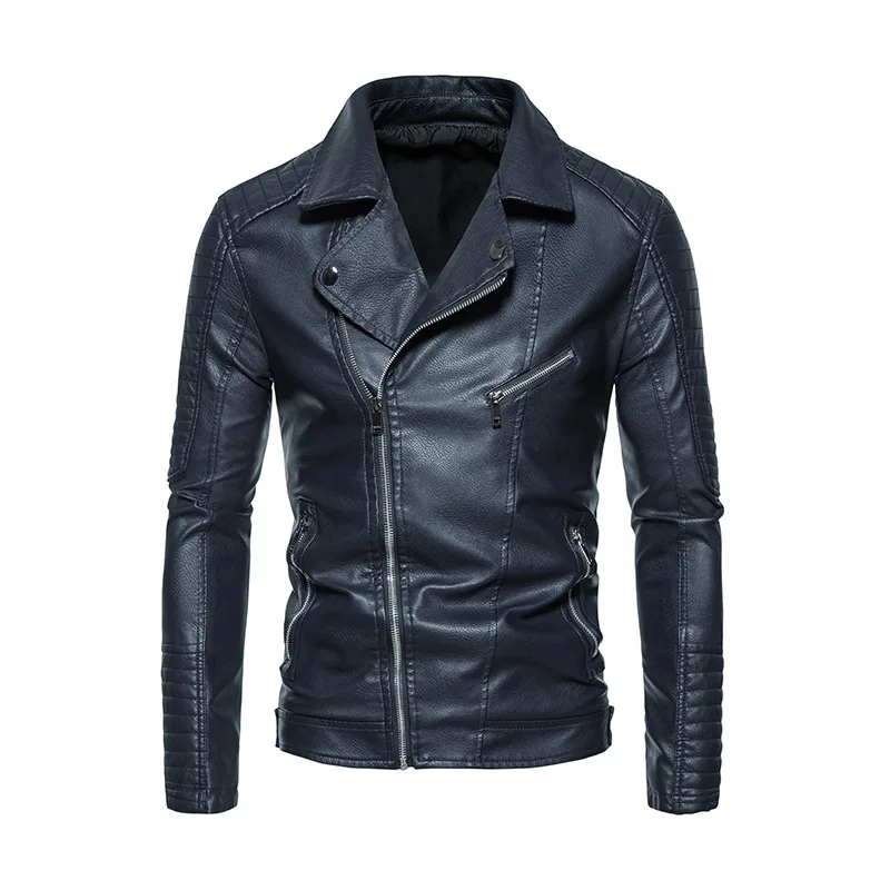 

Men's Leather Jacket Casual Autumn and Winter New Leather Jacket Youth Handsome Motorcycle PU Casual Men's Jacket Trend