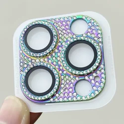 Glitter Rhinestone Camera Lens Protector with Glass Finish - iPhone 13 or 13 Mini (Colorful)