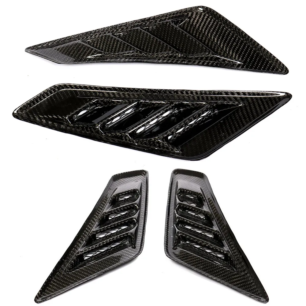 thumbnail image 2 of Carbon Fiber Look Front Fender Side Vent Trim Covers For Honda Civic 2016-2021 (2Pcs) – XHMotor Gloss Black 2 of 6