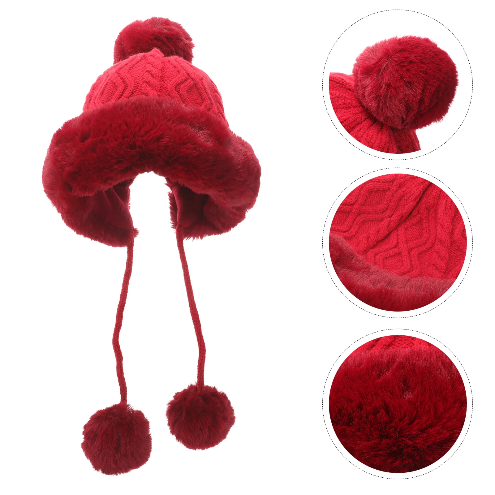 

Outdoor Wool Hat Winter Thermal Hats Thicken Ear Muff Women Comfortable Hedging Cap Girl