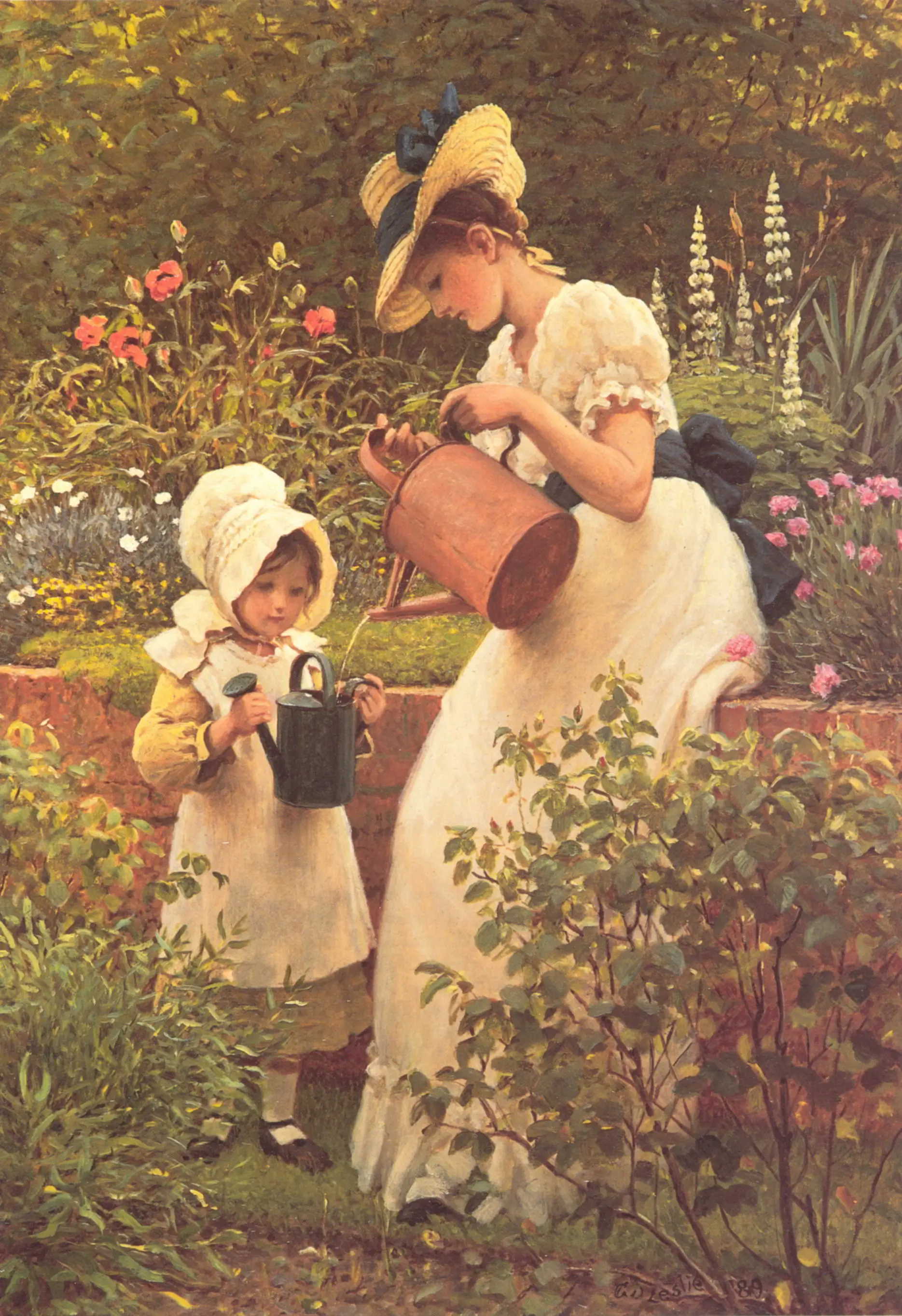 

The Young Gardener by George Dunlop R.A. Leslie Oil Paintings Replica on Canvas for Living Room Figure Art Home Decor Handmade