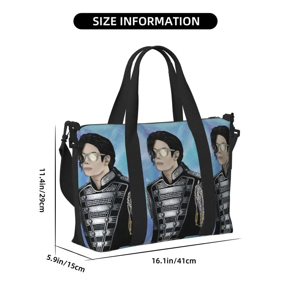 Michael Jackson Musicians Singers Dancers Beach Travel Bag Large Capacity Tote Bags for Sport Women Shopping Duffle Shoulder Bag