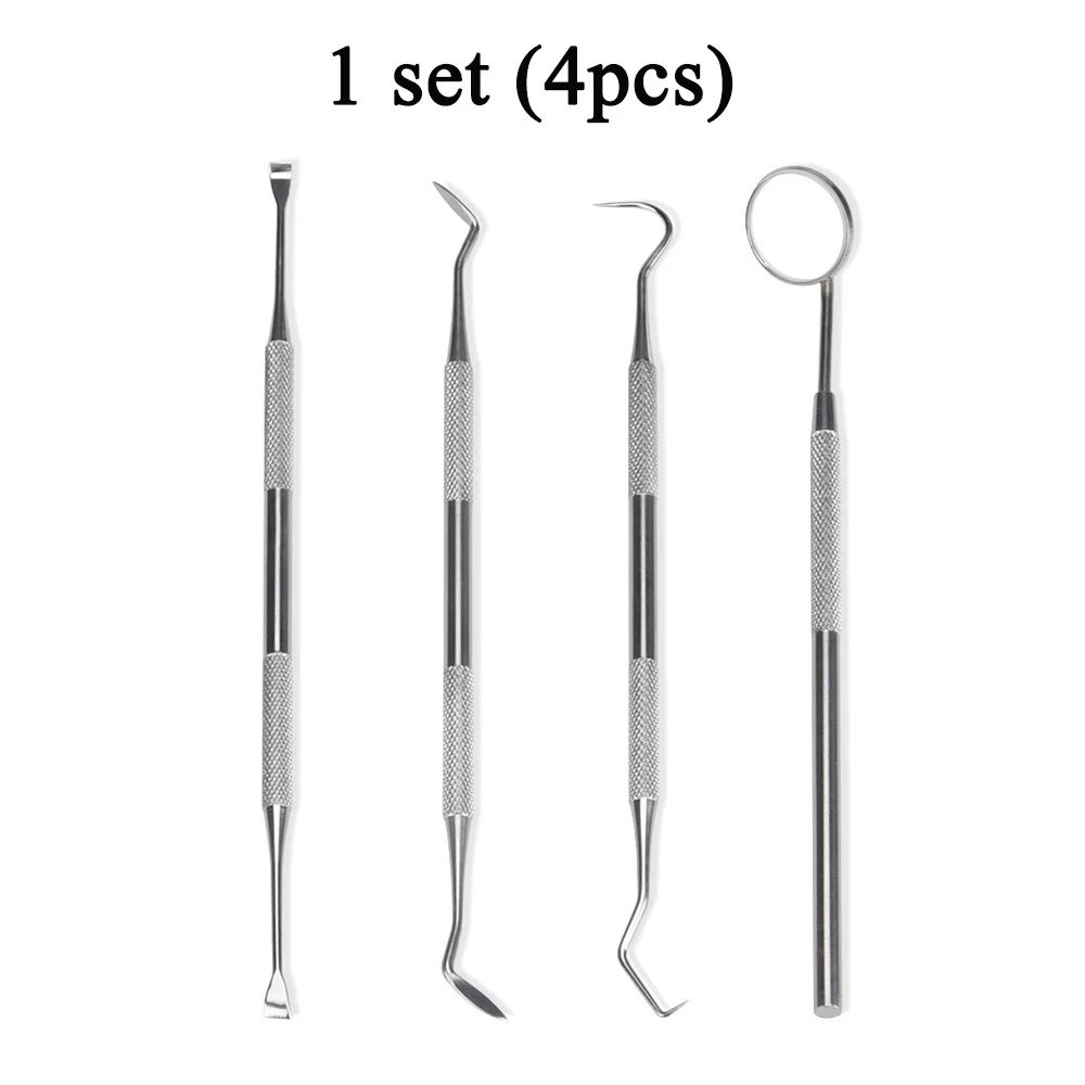 Kit d'outils d'hygiène dentaire, 4 pièces, Instruments de dentiste, grattoir à tartre, détartreur, dissolvant de Plaque, nettoyage des dents, outil de soins bucco-dentaires
