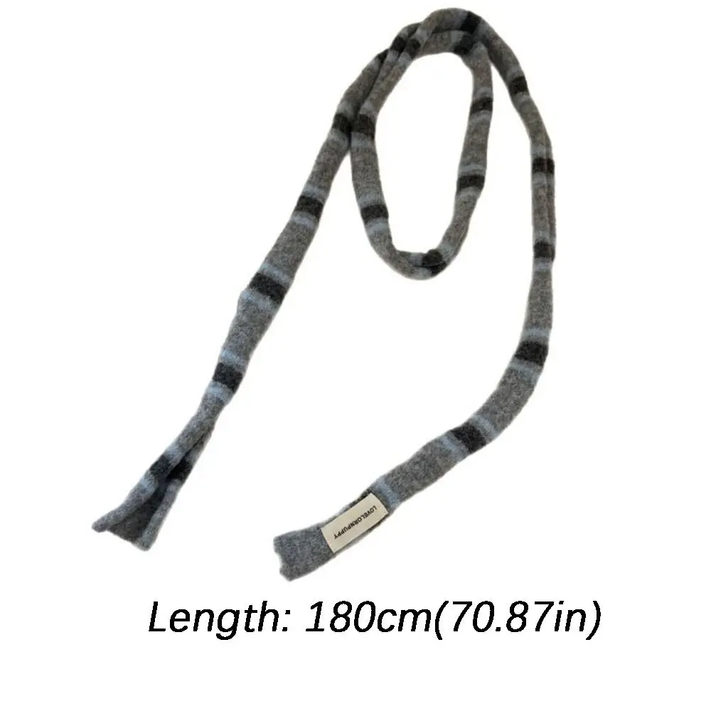 Soft Polyester Striped Skinny Scarf for Women