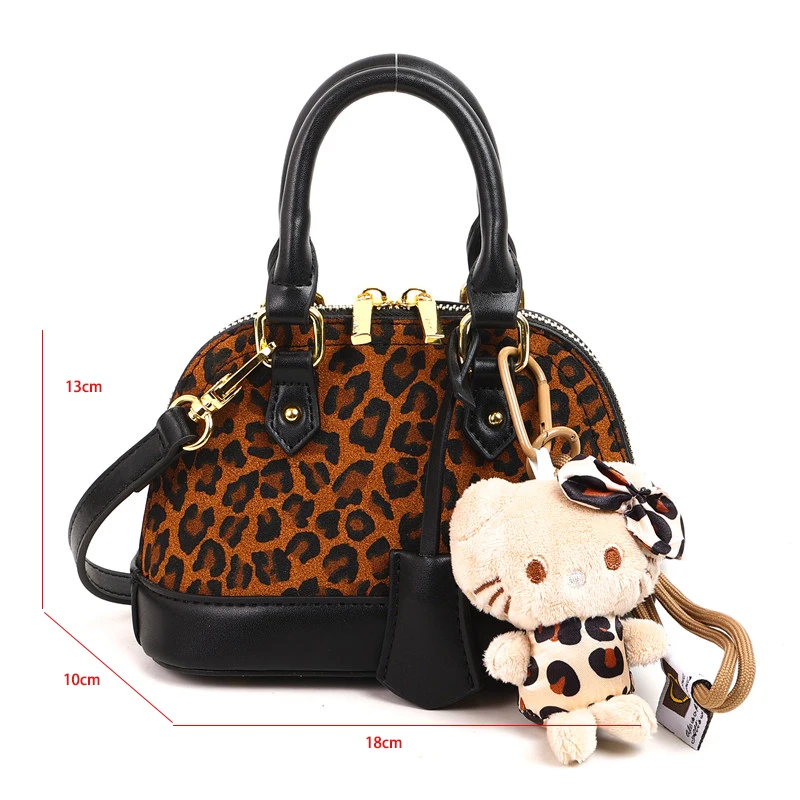 Top Brand Shoulder Bag Women Shell Clip Clutch Purse Winter Black Coffee Handbag Designer Leopard Print Crossbody Bag Small