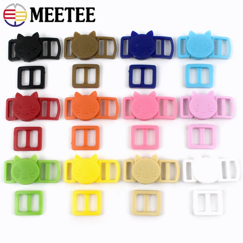 

20/50Sets Meetee 10mm Plastic Adjust Side Clasp Release Buckle Tri Glide Slider Bag Strap Belt Pet Collar Buckles DIY Accessory