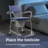 Folding Shower Commode Wheelchair - 300lbs Bedside Commode with Padded Seat, Waterproof Shower Chair with Arms Commode Toilet 1