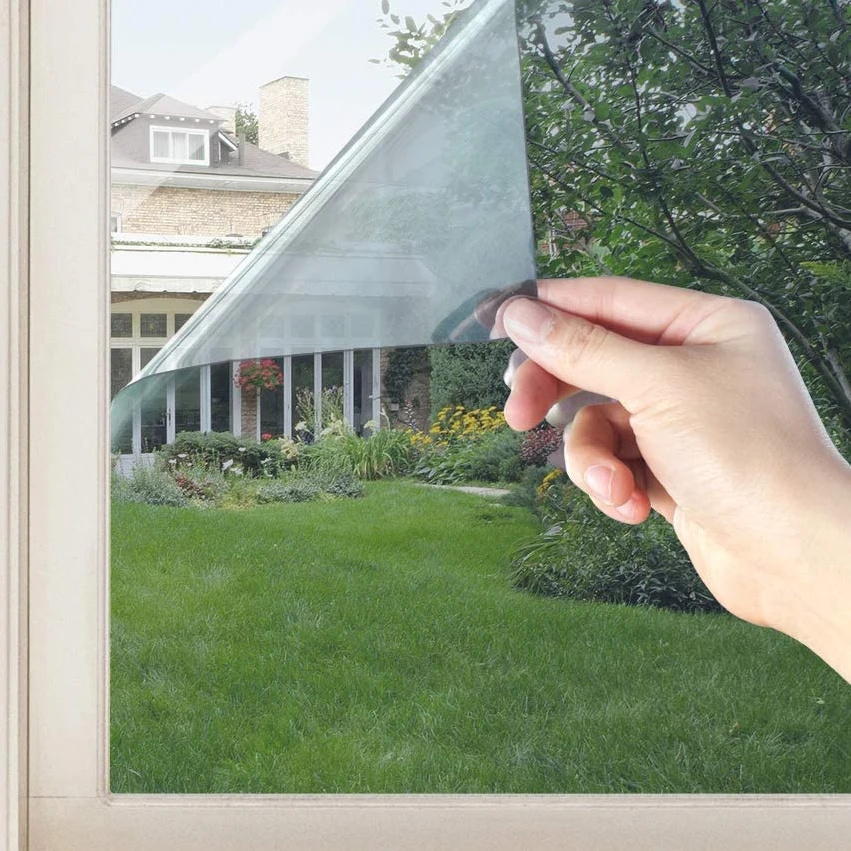 

Window Privacy Film One Way Daytime Privacy Self Adhesive Sun Blocking Anti UV Reflective Window Tint for Home Office, Silver