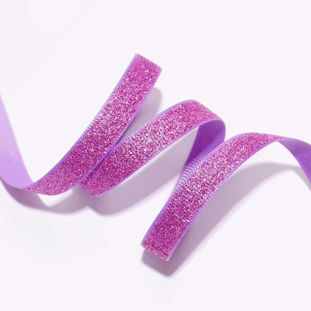 3/8 50Y Solid Glitter Ribbon DIY Handmade Materials Craft