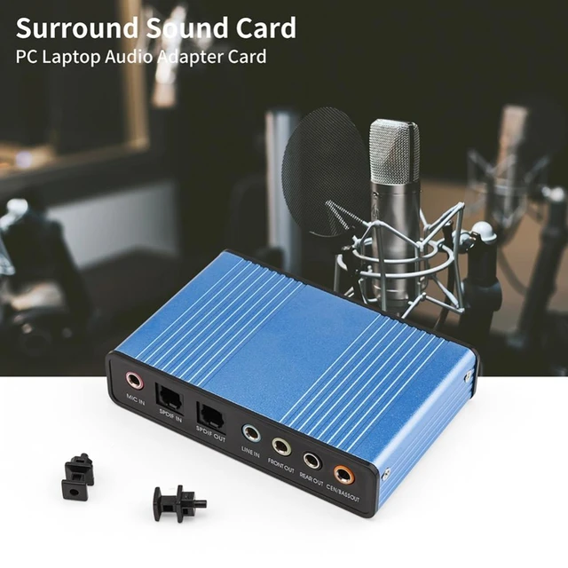 Carte son, 5.1, USB 2.0, Connexion microphone: 1x 3.5 mm