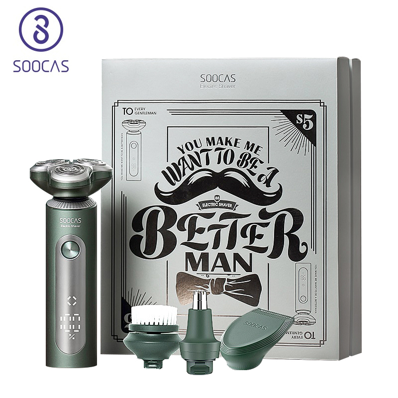 Youpin SOOCAS S5 Electric Shaver Hair Trimmer 4in1 Hair Clipper Nose Hair Trimmer Facial Cleaning Brush Type-c Rechargeable IPX7