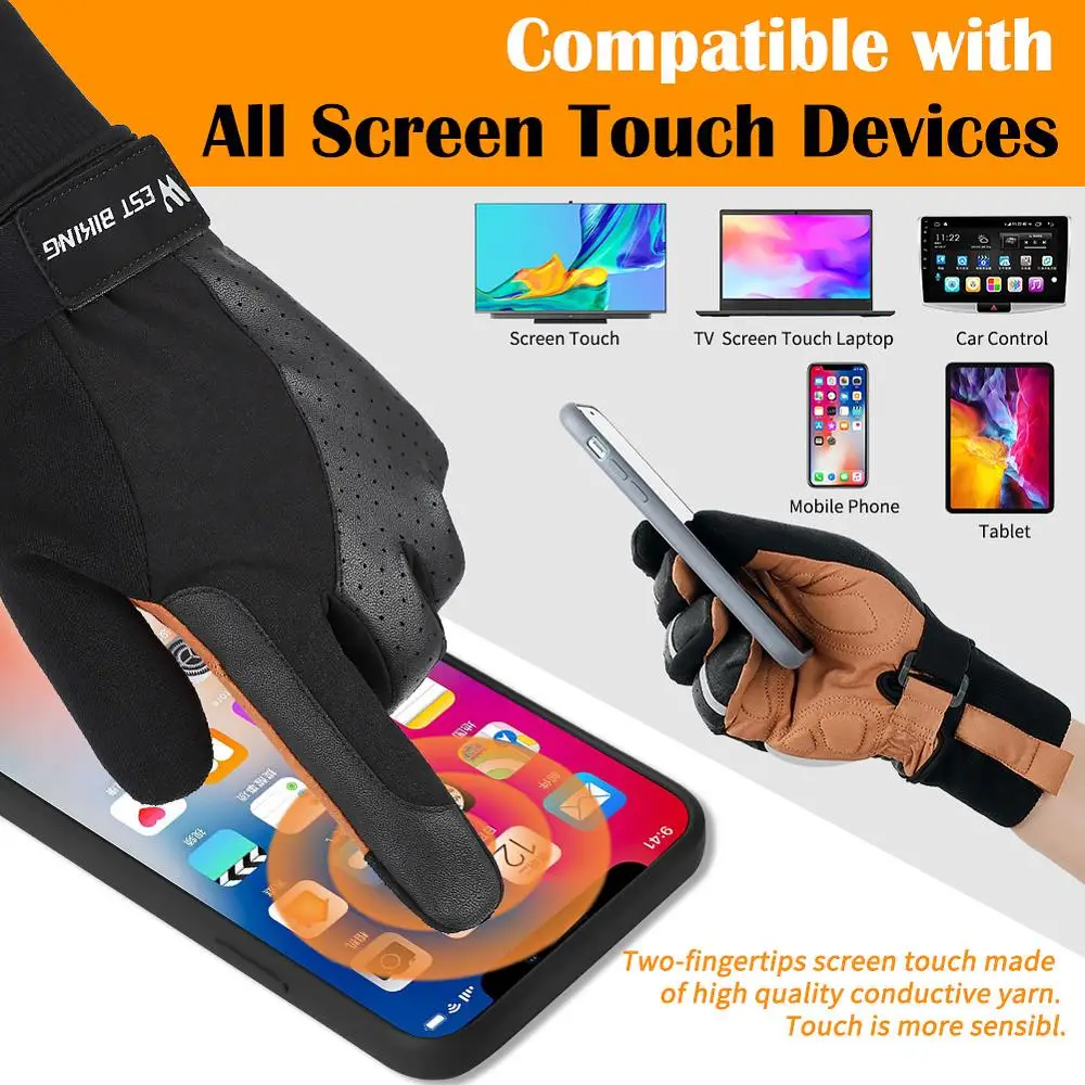 WEST BIKING Cycling Gloves Breathable Full Finger Mitts MTB Bicycle Sports Gloves Men Women Spring Autumn Gym Protective Gloves