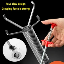 60cm 스프링 파이프 준설 도구, 배수 뱀, 배수 클리너 스틱 방해물 제거제 KitchenBending 싱크 도구 용 가정용 청소