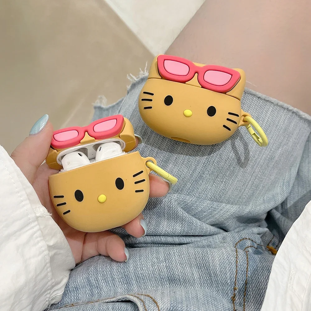

3D Sanrio Hello Kitty for Apple AirPods 1 2 3 Case AirPods Pro 2 Case IPhone Earphone Accessories Air Pod Silicone Cover Gift
