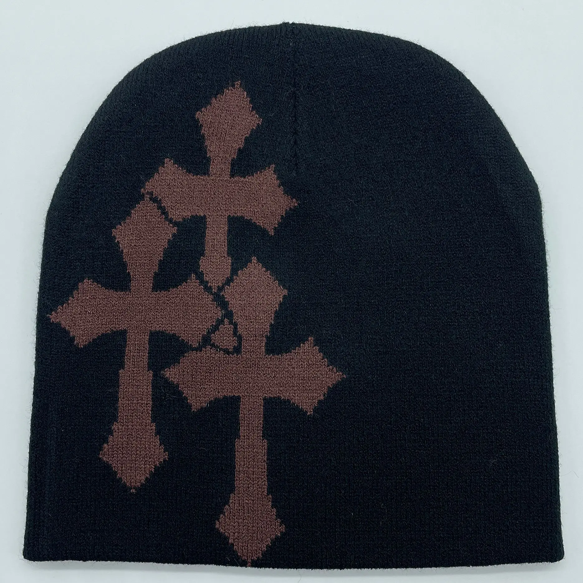 Gorro de punto Cross Hip-hop: gorro de lana estilo streetwear - true-deals-club