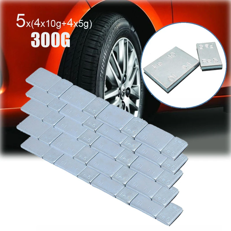 5 Sets (40 Pieces) Iron Wheel Tyre Tire Balance Weights Adhesive For Car Auto Motorcycle