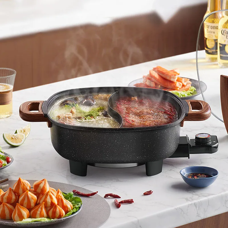 Chinese Divided Hot Pots With Glass Lid Fondue Stainless Steel Soup Hotpots  Induction Cooker Cooking Pot Kitchen Accessories - AliExpress