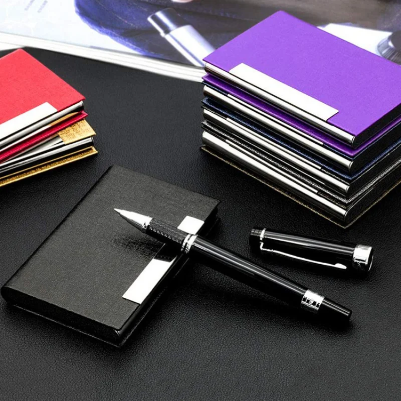 Men Women Metal Bank Card Holder Blocking Hard Case Wallet Solid Stainless Steel Credit Card Business Card Box Organizer Purse