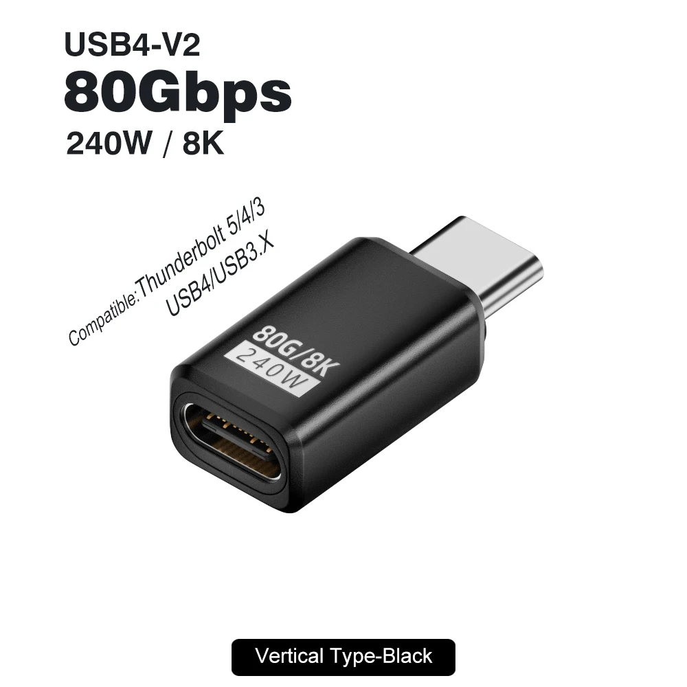 Enhanced Angled USB-C Adapter - 240W Elbow Connector, Ultra-Fast Data Transfer