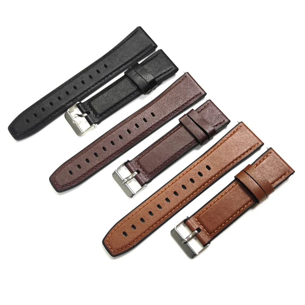 Luxurious Soft Leather and Silicone Watch Strap - 22mm Premium Watchband Bracelet