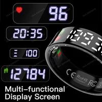 2025 New Smart Ring Smart Touch LED Disaply Screen Ring Gesture Swipe Video Health Monitor 5ATM Waterproof SmartRing Men Women - Image 2