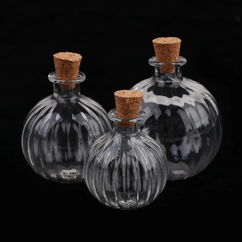 1/2/3/10PCS 1:12 Dollhouse Miniature Mini Glass Bottle Cork Cover Tiny Jar Vials Model Doll House Decoration Accessories 4
