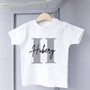 Personalised Initial Boys T-shirt Custom Boy Name Clothes Summer Short Sleeve Tops Letter Print Kids Tees Casual Toddler Outfits 6