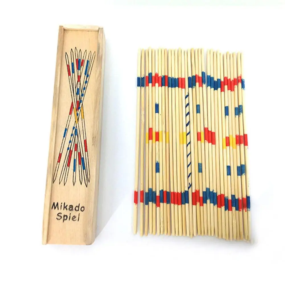 1 Box Colorful Wooden Game Stick Children Traditional Mikado Spiel Pick Up Stick Funny Desktop Toy Gift Supplies For Kid Bo B9H3