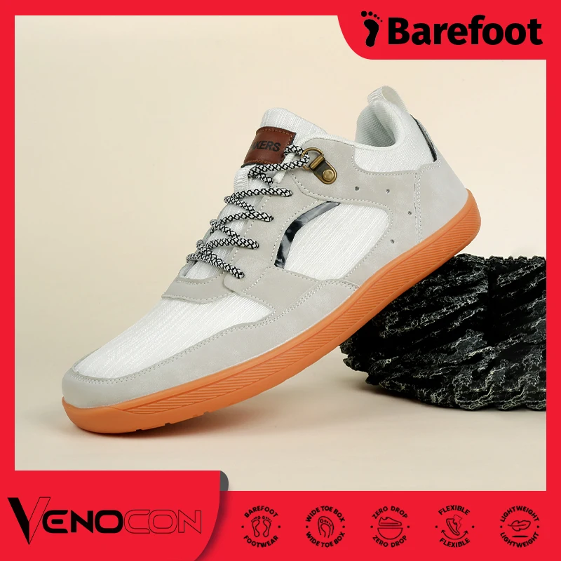 Casual Leather Sneakers Wide ToeBox Barefoot Fit Shoes Men Women Athletic Fitness