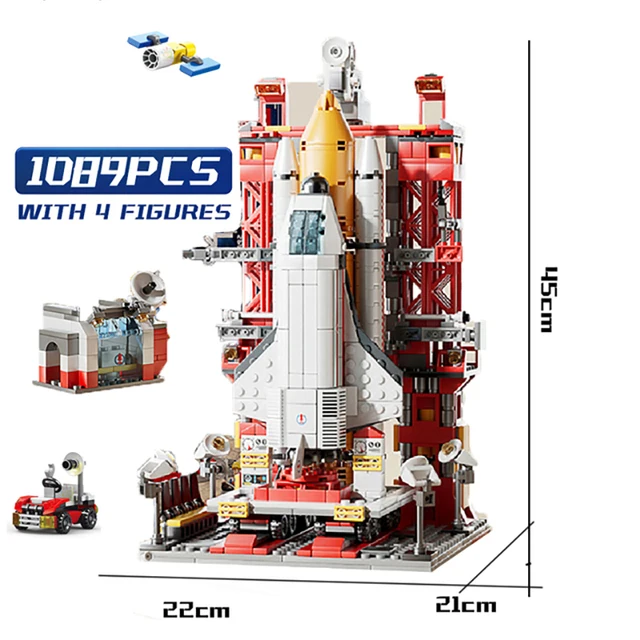 

Пилотный космический корабль, космический корабль, модель ракеты MOC DIY, строительные блоки, наборы кирпичей, Классическая обучающая игрушка, подарки для детей