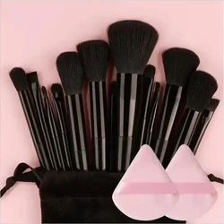 Luxurious Soft Fluffy Makeup Brush Set (13pcs black pp)