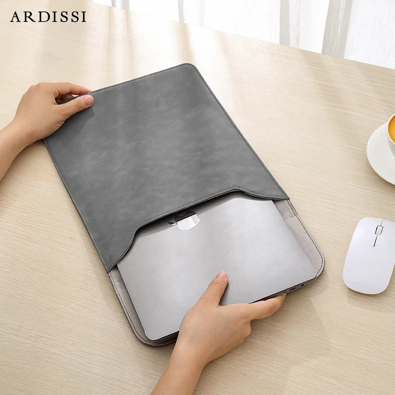 Computer Sleeve Case for ( MacBook Mac Book iPad ) Air M1 M2 13 14 15 6 16 Pro 12 9 11 Inch Cover Bag Pouch Matte Vegan Leather