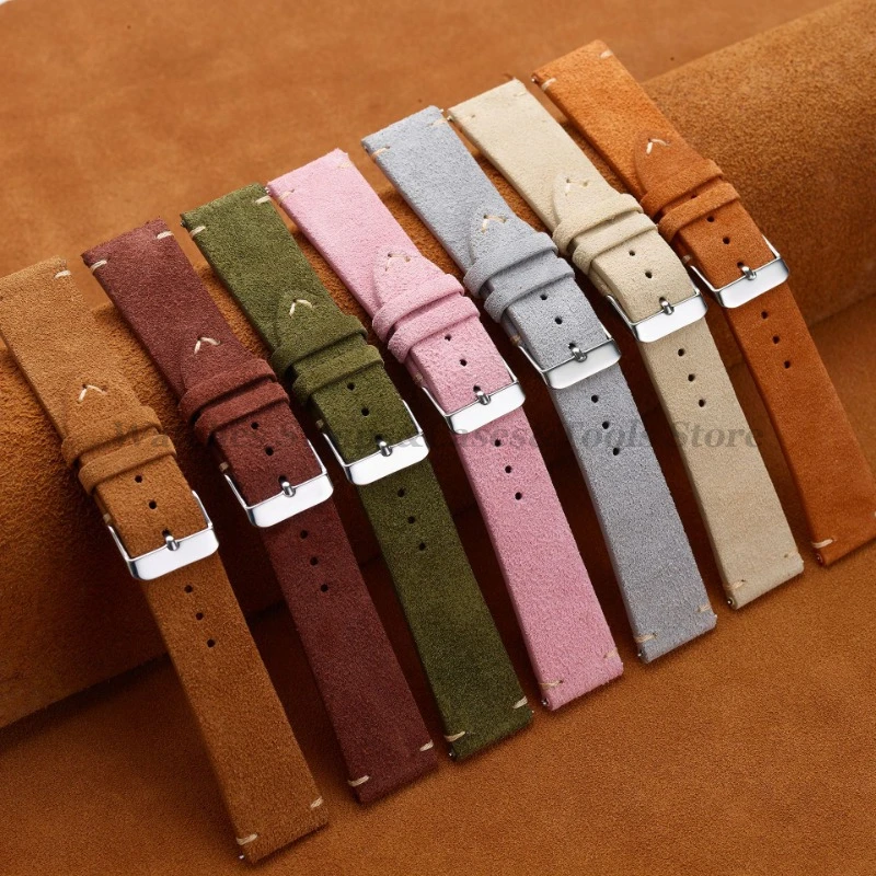 Luxurious Soft Suede Calfskin Watch Strap with Quick Release