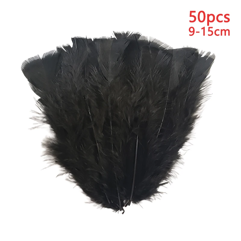 9-15cm Schwarze Gänsefedern, Großpackung 50 Stück, Lange Große Dekorationsfedern für Basteln, Karneval, Blumenhüte, Fascinatoren, Bilder – Detail 8