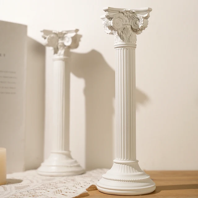 Ornements de pénales de temple grec, colonne romaine européenne, sculpture architecturale, décoration de la maison, accessoires de photographie en résine 1
