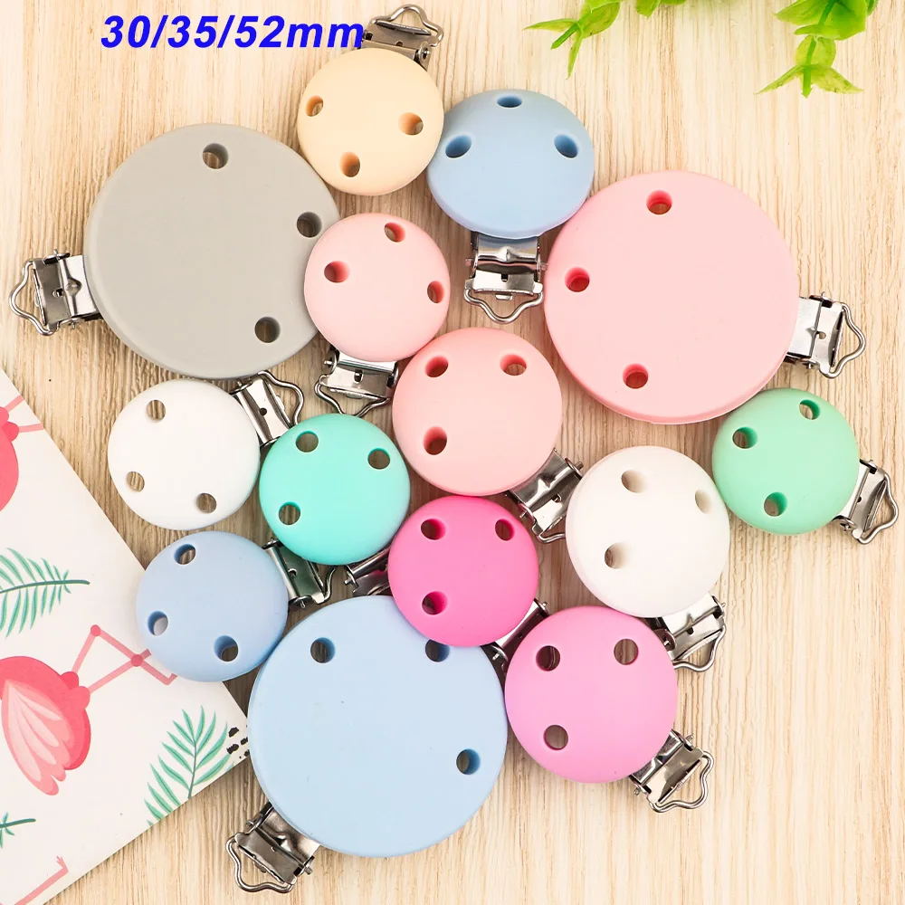 Sunrony 30/35/52mm 3Pcs 라운드 실리콘 젖꼭지 클립 식품 학년 DIY 젖꼭지 체인 쥬얼리 수제 액세서리