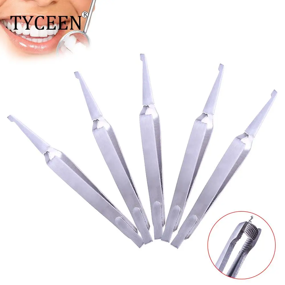 5 pcs Dental Bracket Tweezers Holder Dentist instrument Stainless Steel
