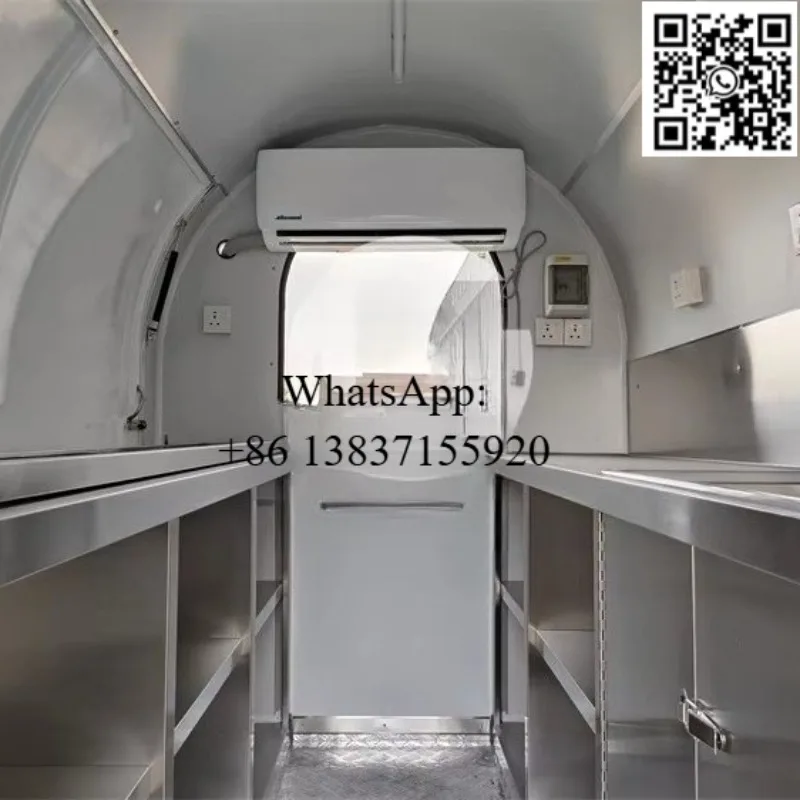 Rimorchio Personalizzato per Food Truck, Rimorchio Mobile per Fast Food, Pizza, Hamburger, Hot Dog, Attrezzatura per Catering UE - immagine 4