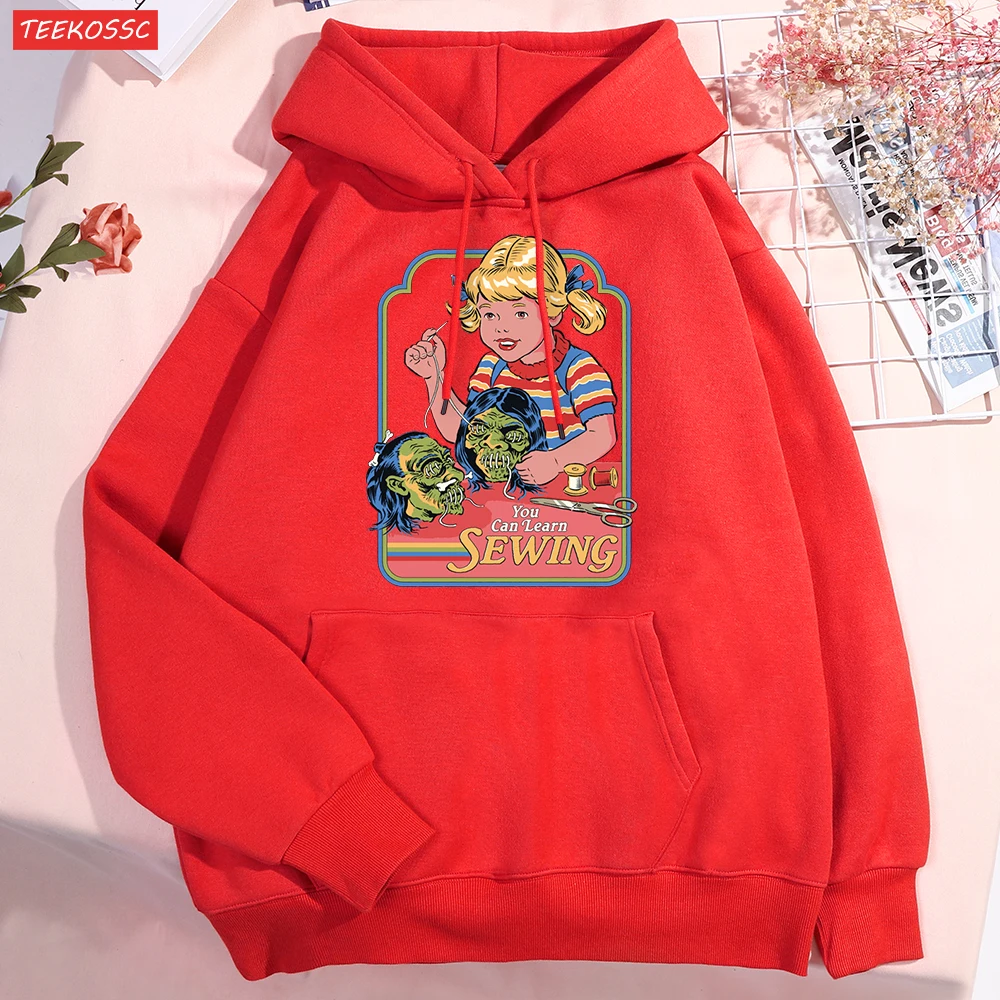 You Can Learn Sewing Men Women Hoodie Funny Harajuku Hip Hop Streetwear Fashion Oversized Loose Clothes Casual Loose Hoody Woman