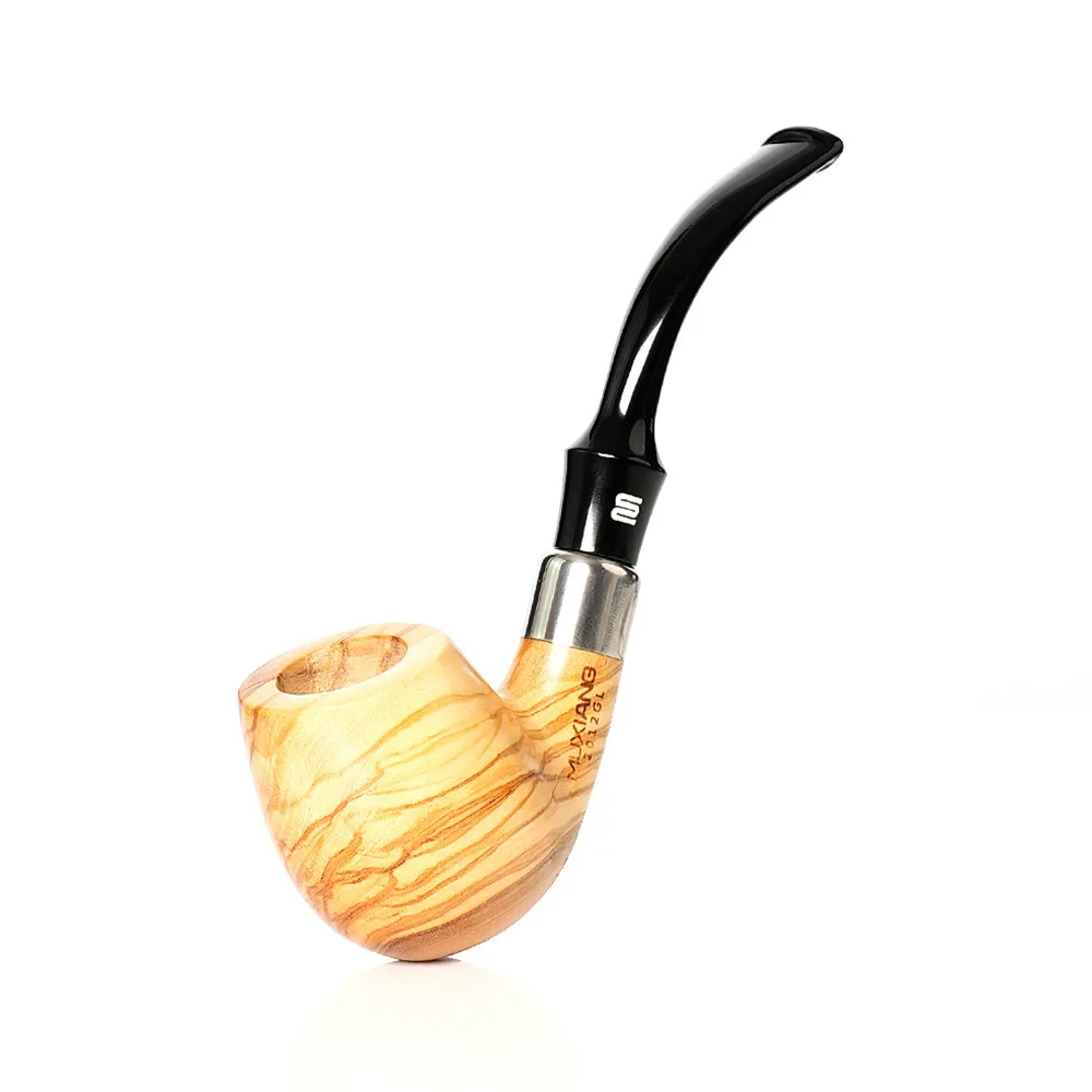 Olive Wood Handmade Tobacco Pipe Smoking Pipe Vintage Straight / Bent Smoke Accessory 1Pcs smoking accessories tobacco pipe tobacco smoking accessories herb smoking pipe smoking pipe