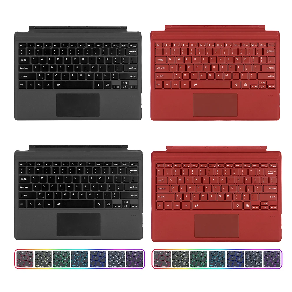 Wireless Keyboard Bluetooth-compatible 5.1 Rechargeable Wireless Keypad Multi-Touch Trackpad for Microsoft Surface Pro 3/4/5/6/7