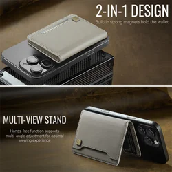 Strong Magnetic Leather Foldable Mini Wallet - Card Wallet (Grey)