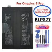100% 원플러스 9 프로 BLP827 용 교체 배터리, 4500mAh 용량 휴대폰 배터리, 고품질 정품