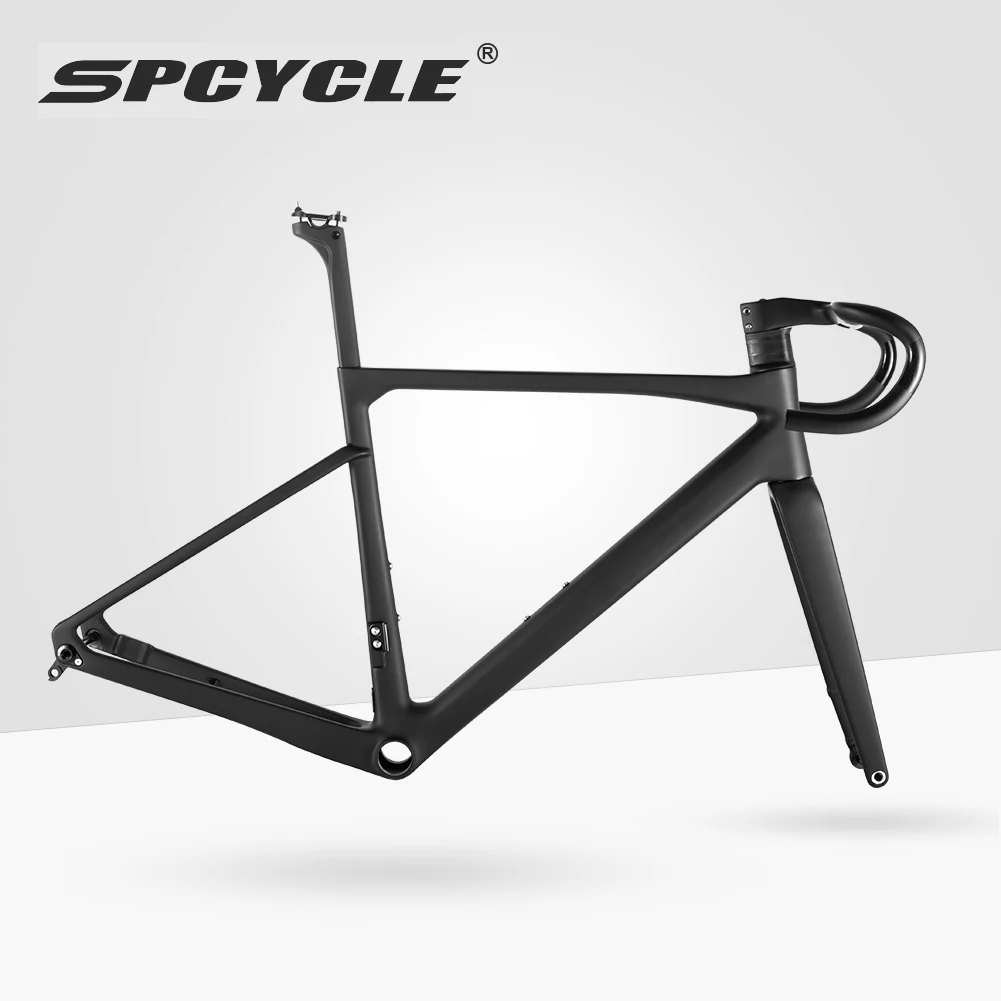 

Spcycle T1000 Carbon Road Bike Frame Disc Brake 700C all around Road Bicycle Frameset with Integrated Handlebar