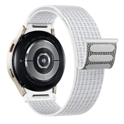 Premium Nylon Sport Loop Wristband for Galaxy Watch - No Gaps Design Bracelet (Reflective white)